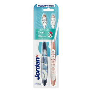 Pack de 12 Jordan Brosse à Dents Individual Clean Medium x2