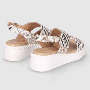 Sandalias de Piel - Blanco - Tacón: 5 cm
