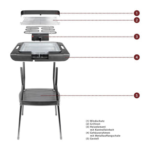 Barbecue Gril électrique sur pieds Clatronic BQS 3508 Noir