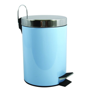 Poubelle à pédale Inox 3L Bleu Pastel MSV