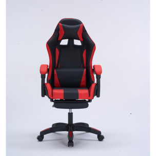 Chaise gaming de bureau ergonomique inclinable noir et rouge JOAO