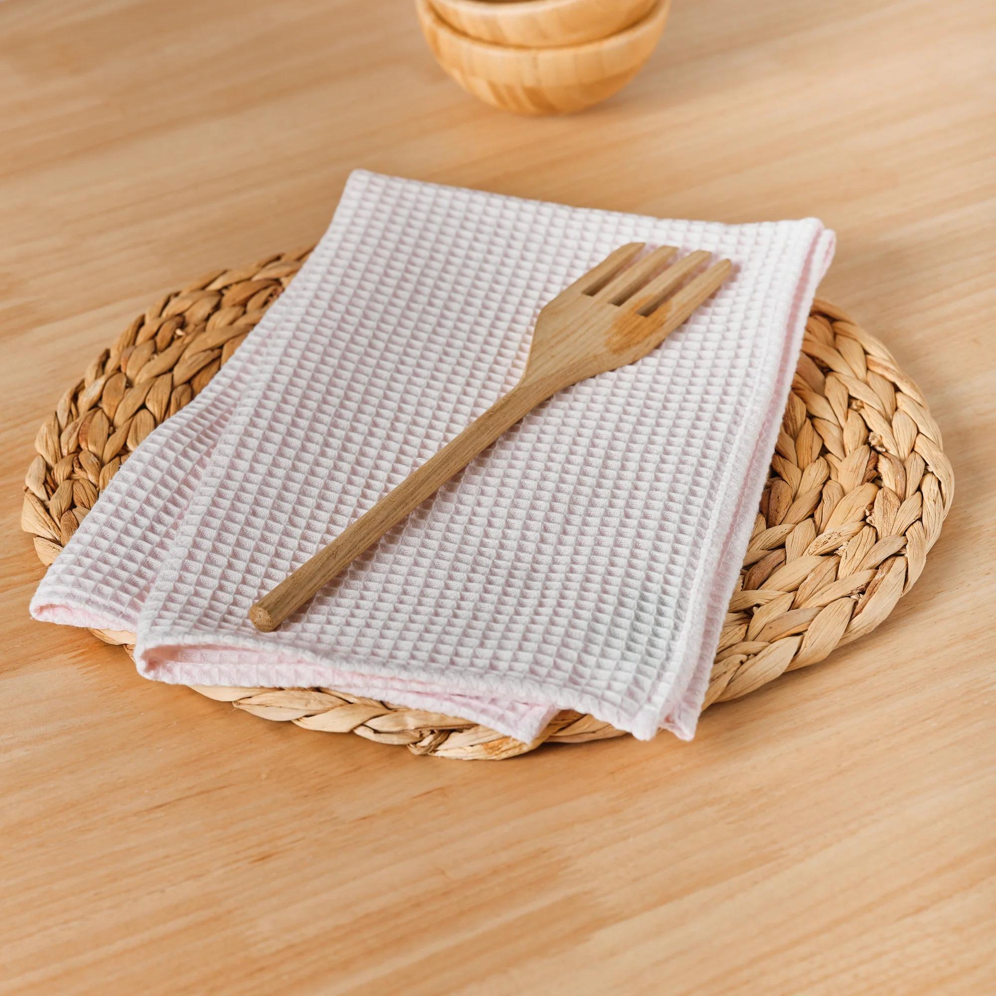 Pack 2 serviette Waffle Tremper Rose 45x45 cm