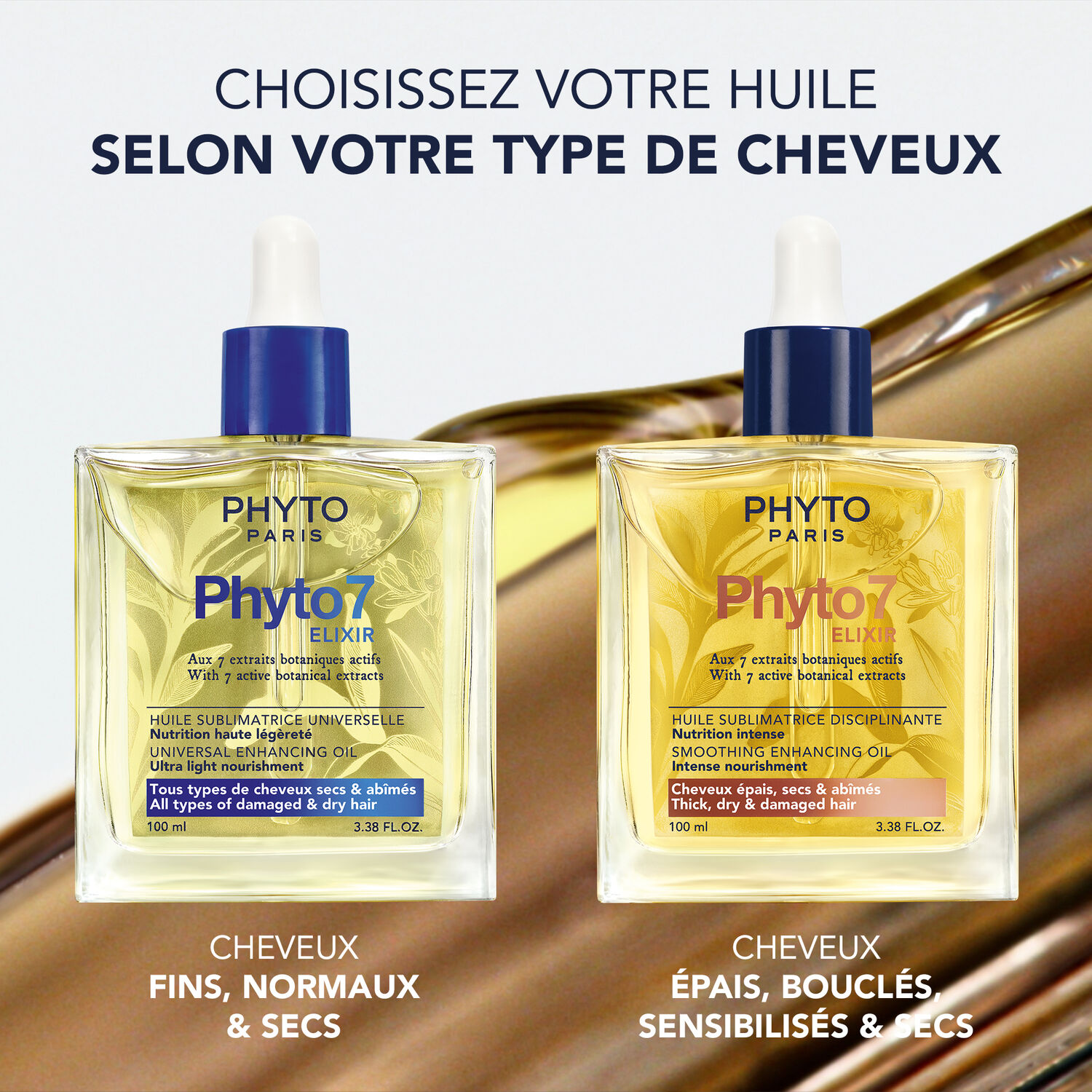 Phyto7 Elixir - Coffret Huile Sublimatrice Disciplinante 100 ml + Shampooing Réparateur 50 ml
