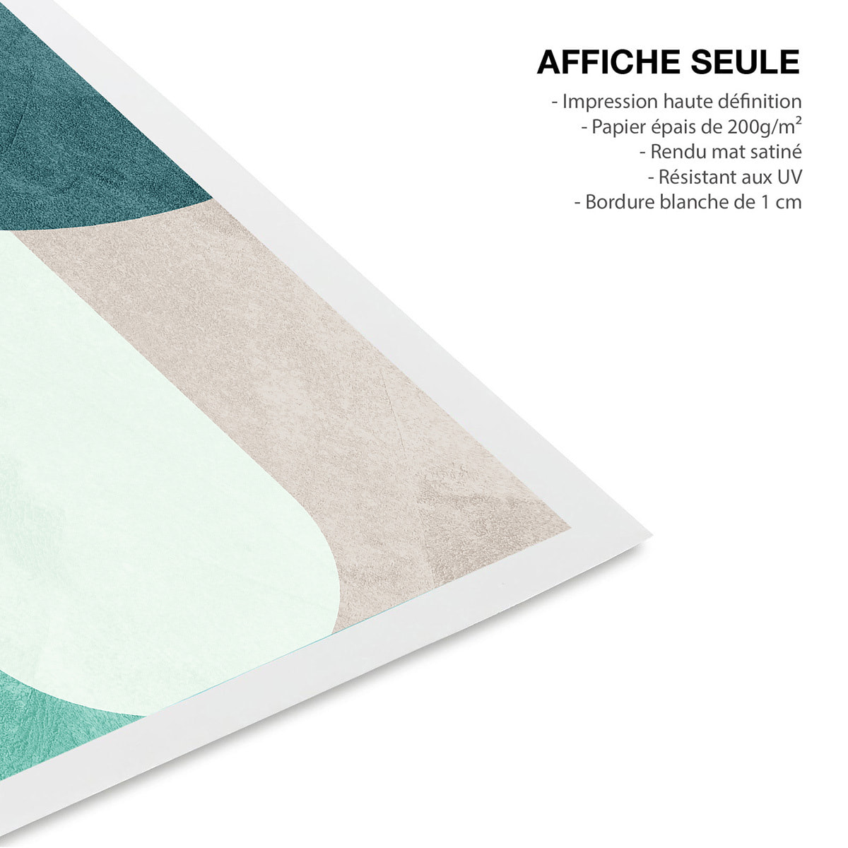 Affiche art geometrique Forme verte Affiche seule