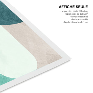 Affiche art geometrique Forme verte Affiche seule