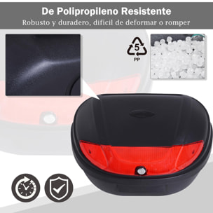 Baúl de Moto Universal 52L con LLaves y Accesorios Topcase Caja de Moto