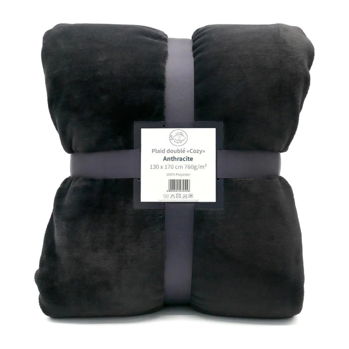 Plaid polaire - Cozy Anthracite - 130x170cm - 760g/m²
