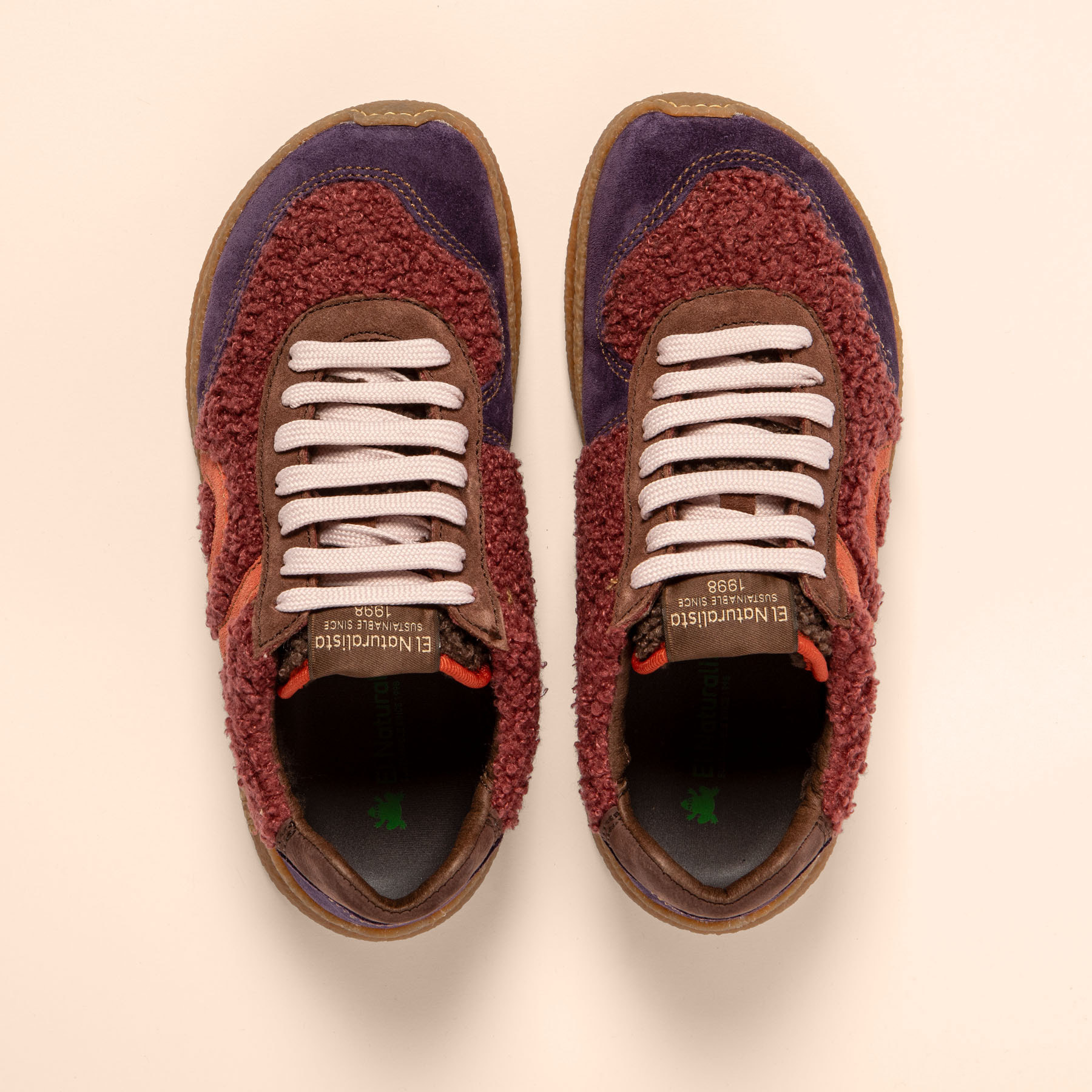 Zapatos N5435B MULTI MATERIAL WINE/ OROEL color Wine