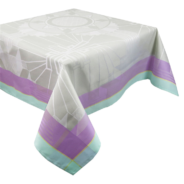 Nappe anti tache pur coton jacquard Gatsby neon