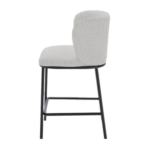 Lot de 2 tabourets de bar tissu bouclé