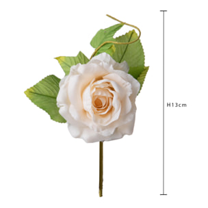 Mini Rosa altezza 13 Cm - Pezzi 24 - 8X13X8cm - Colore: Bianco - Bianchi Dino - Fiori Artificiali