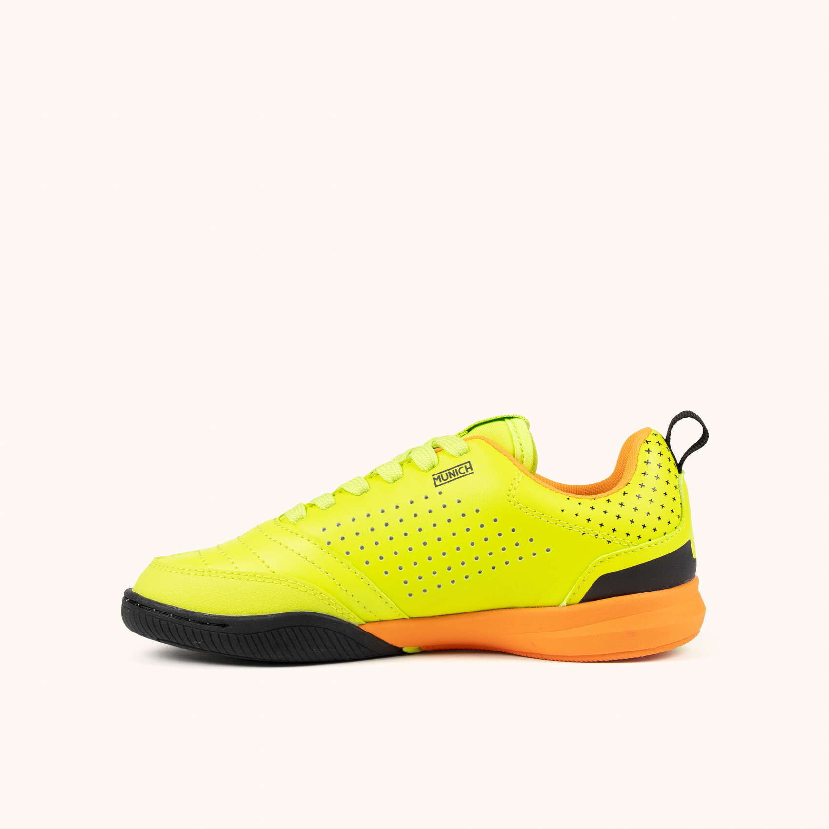Zapatilla de Fútbol Sala para Niños en Amarillo Flúor y Naranja MUNICH RONDITO KID 15