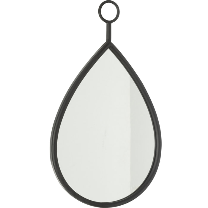 J-Line Miroir Suspendu Drop Miroir/Mdf Noir Small