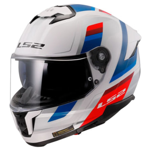 CASCO MOTO INTEGRAL LS2 FF808 STREAM II VINTAGE WHITE BLUE RED (E22.06)