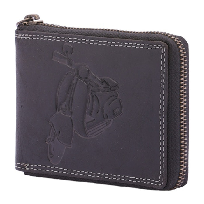 Portafoglio uomo in vera pelle - Modello False - Casual - 9.5 x 12.5 x 2.5 cm