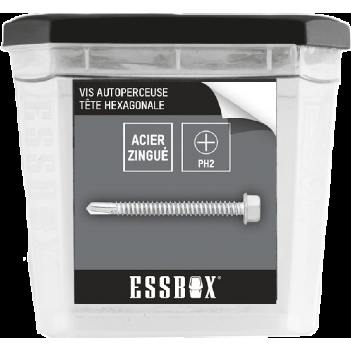 Vis ESSBOX SCELL-IT Autoperceuse - zingué blanc - Tête hexagonale - Ø4,5 mm x 25 mm - Boite de 500 - EX-94704148025