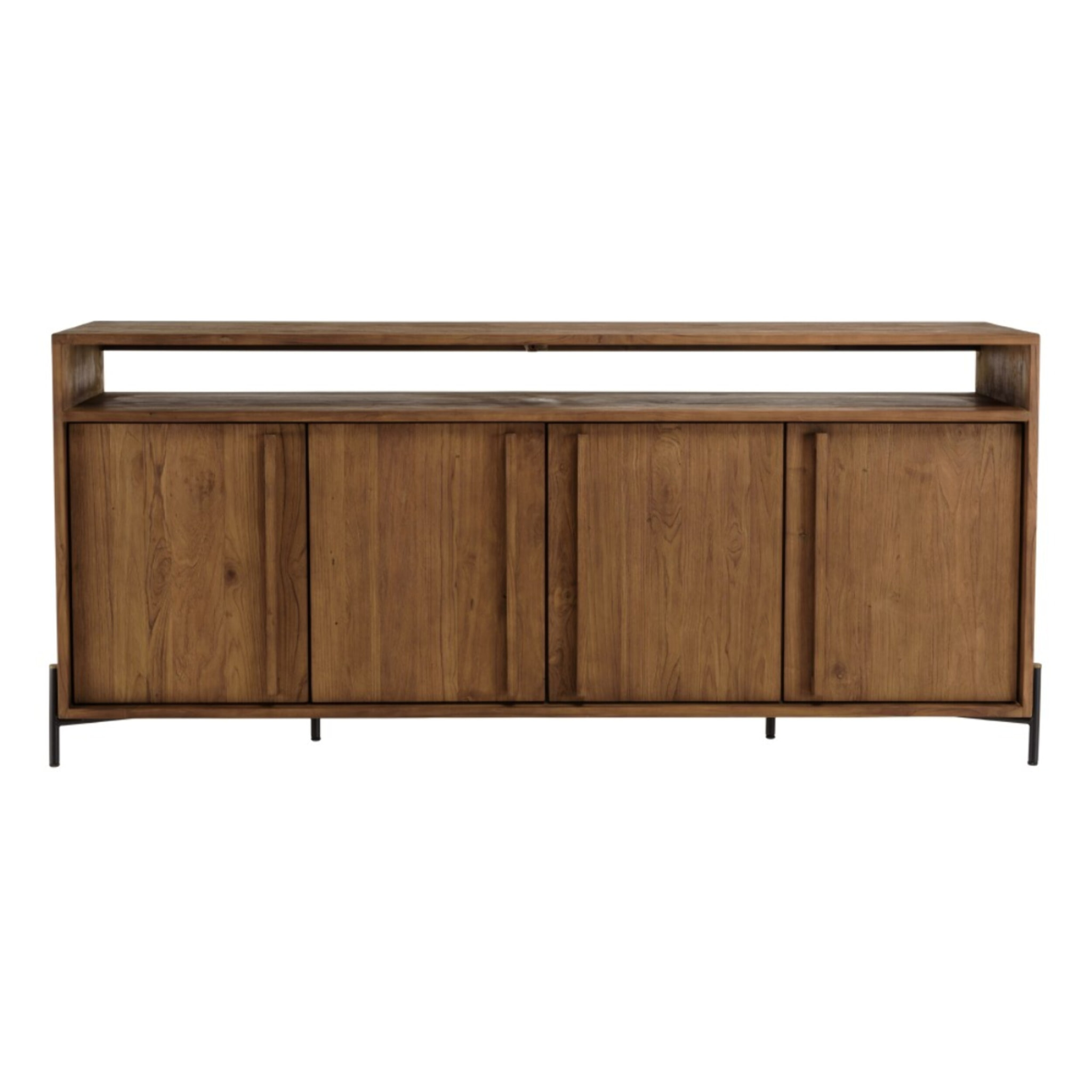 SIXTINE - Buffet 4 portes 2 niches en bois de teck recyclé