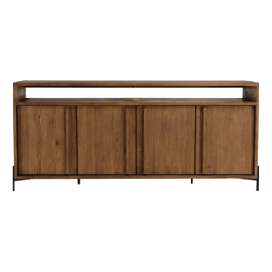 SIXTINE - Buffet 4 portes 2 niches en bois de teck recyclé
