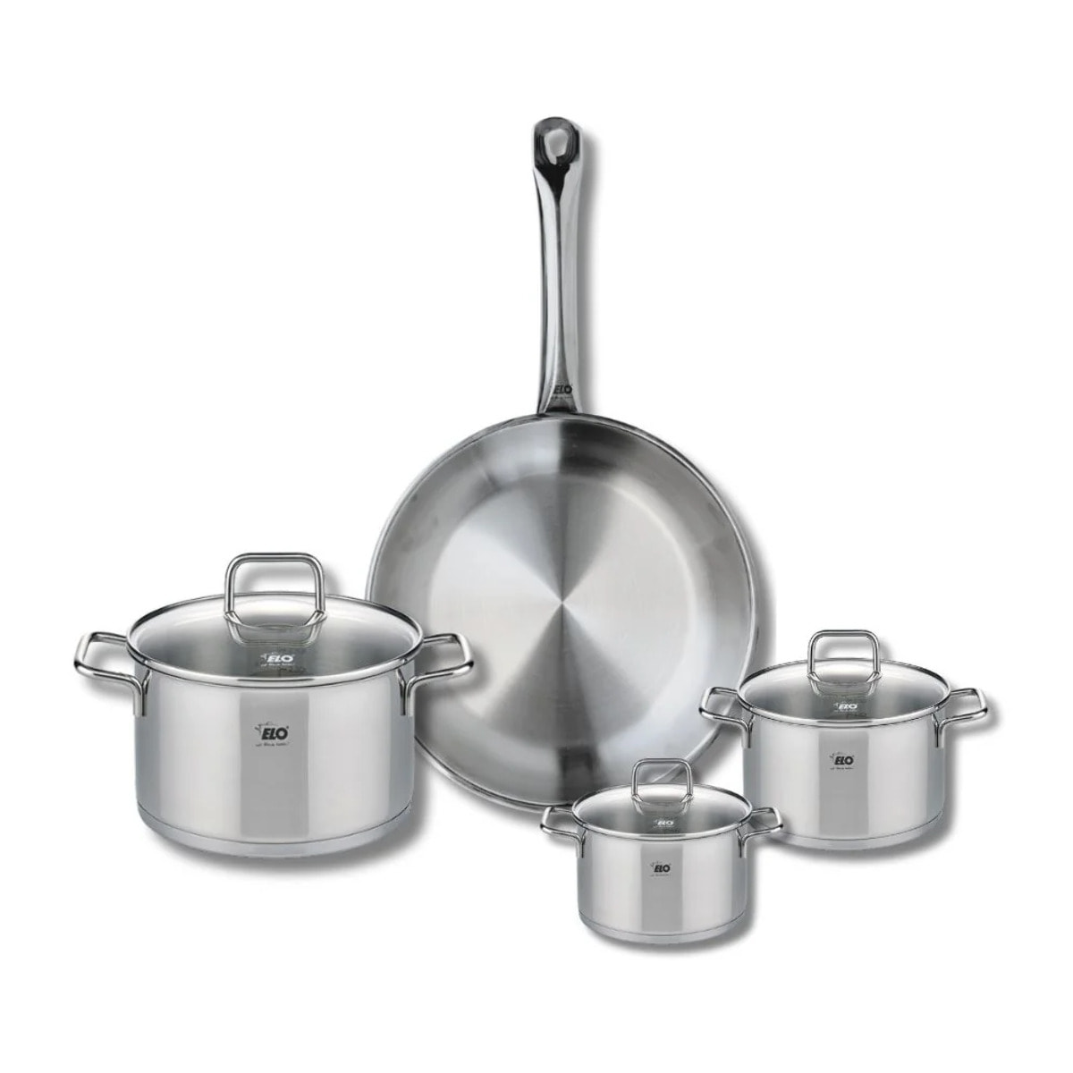 Ensemble de 1 Poêle de cuisson 28 cm et 3 faitouts 12, 14 et 20 cm Elo Profi Citrin