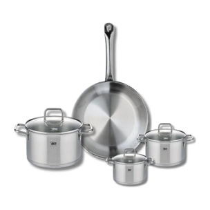 Ensemble de 1 Poêle de cuisson 28 cm et 3 faitouts 12, 14 et 20 cm Elo Profi Citrin
