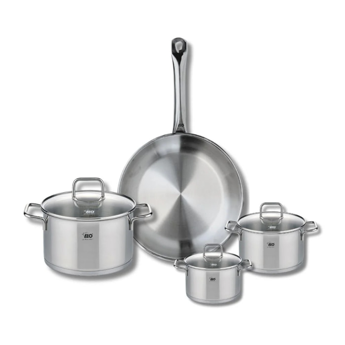 Ensemble de 1 Poêle de cuisson 28 cm et 3 faitouts 12, 14 et 20 cm Elo Profi Citrin