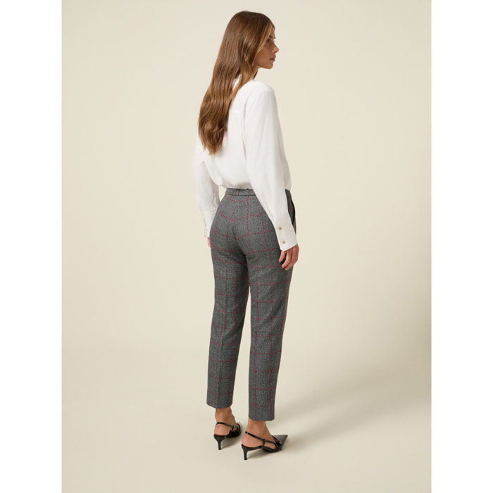 Oltre - Pantalones de cuadros - Gris