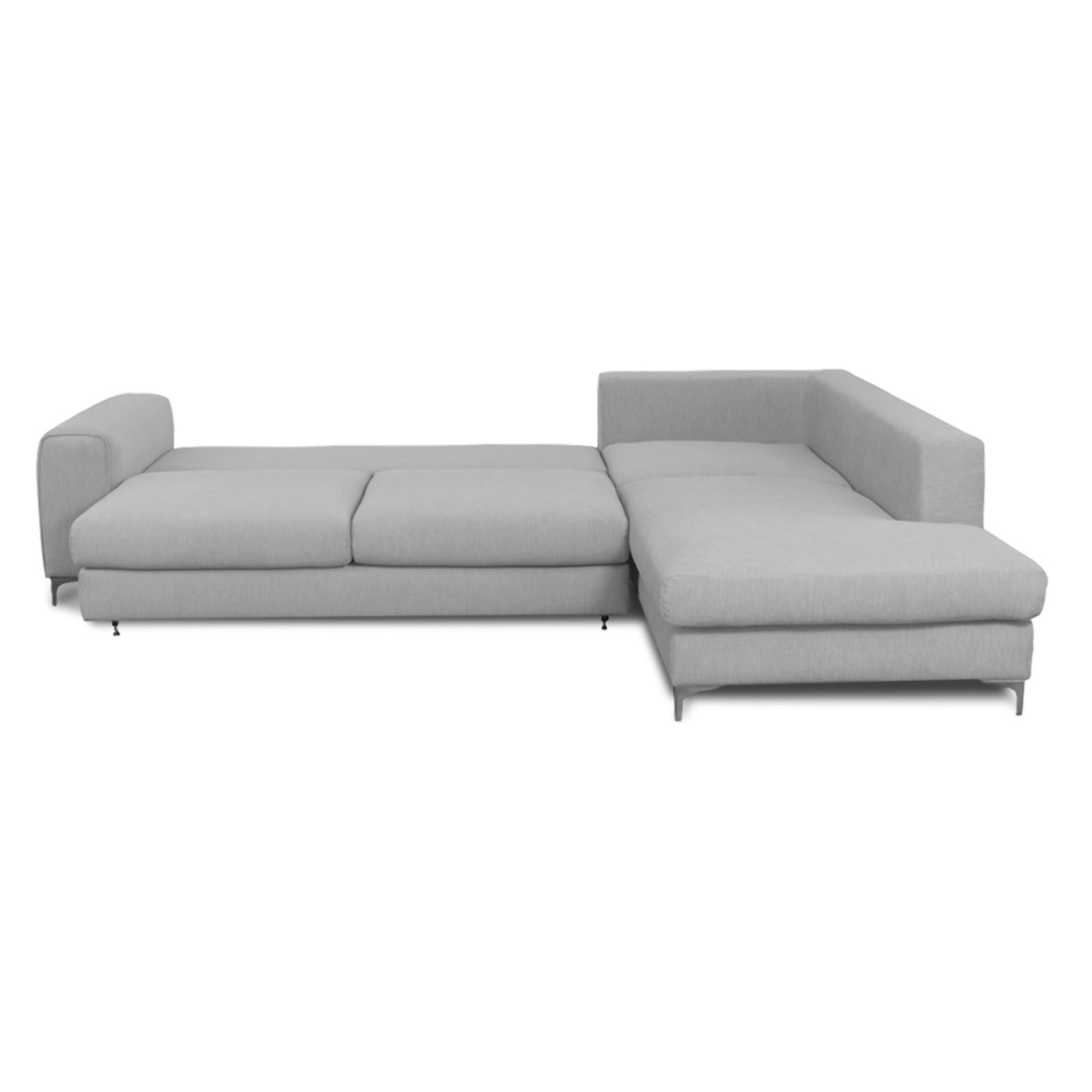 Canapé d'Angle Droit Tissu Fiesole, 3 Places, Couchage Intégré, Coffre de Rangement, Housse Déhoussable