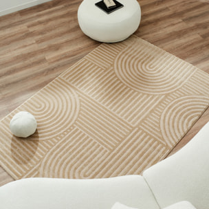 BIANCA - Tapis motif en relief beige