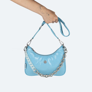 BOLSO SPLASH CROSSBODY BAGUETTE LIGHT BLUE