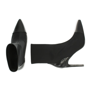 Ankle boots neri in lycra, tacco 10 cm