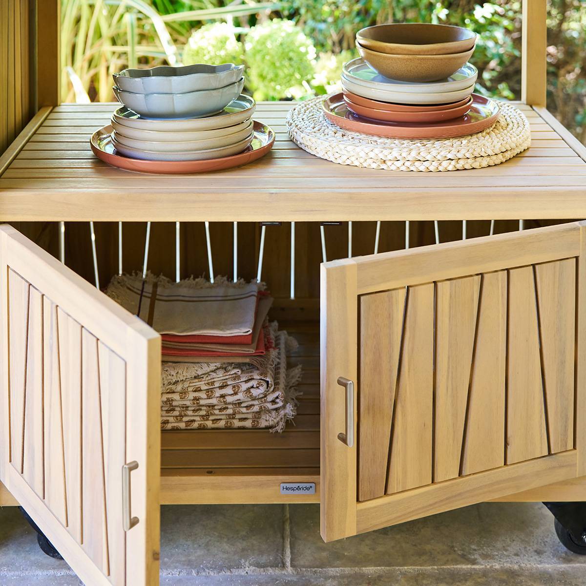 Module de cuisine d'été Lodgia 2 portes 50x87cm bois d'acacia