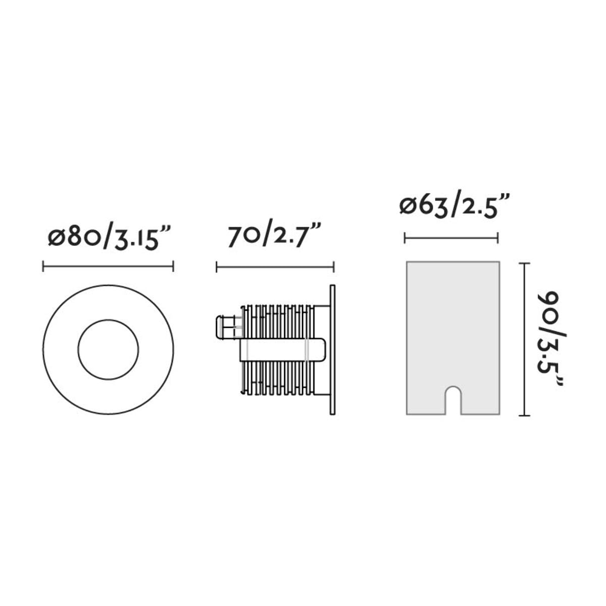 GRUND LED Lámpara empotrable negro 7W 2700K