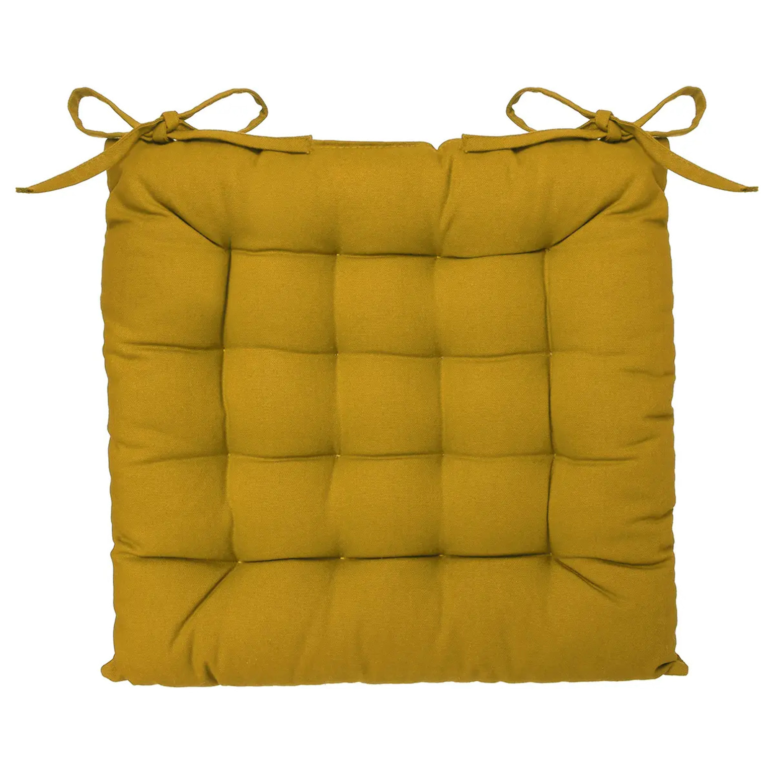 Galette de chaise jaune 38x38cm