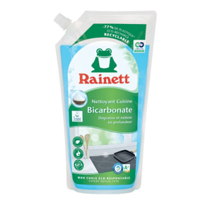 Pack de 8 - Rainett - Recharge Nettoyant Cuisine Bicarbonate 1 L