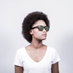 Gafas de sol OCEAN SEA - Frente marrón transparente con brazo verde transparente con revo amarillo