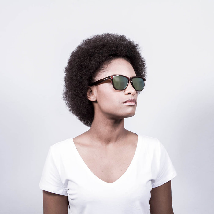 Gafas de sol OCEAN SEA - Frente marrón transparente con brazo verde transparente con revo amarillo