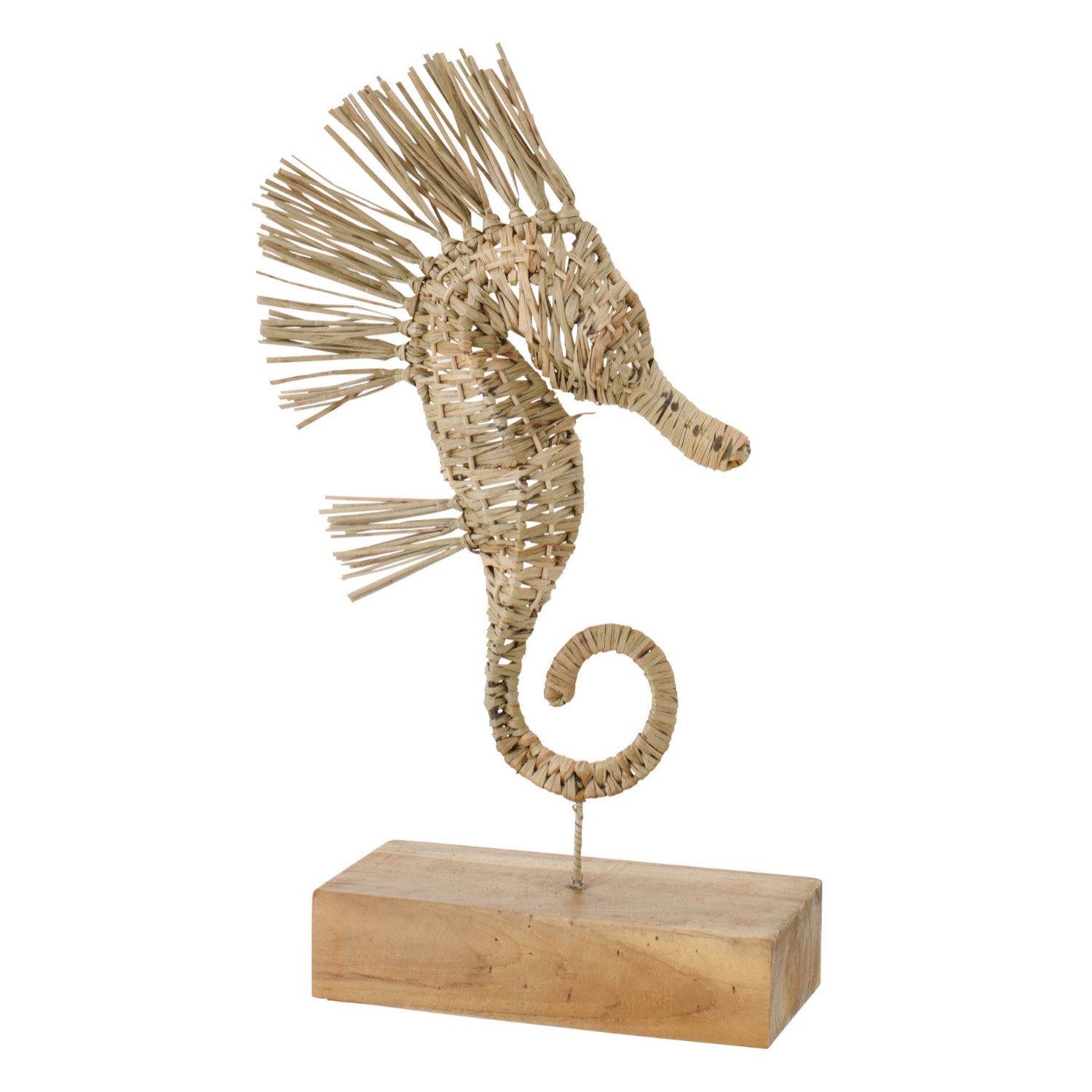 J-Line Hippocampe sur Pied - rotin - naturel - small