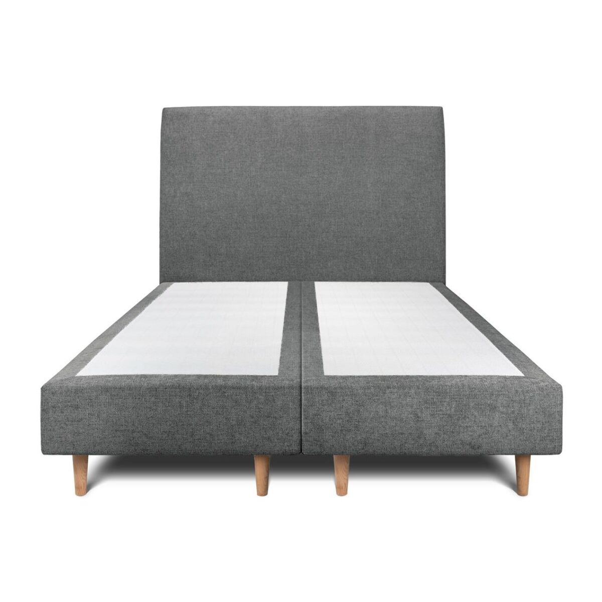 Lit avec tête de lit tapissée tissu et sommier tapissier Ep20