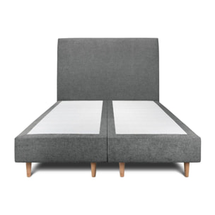Lit avec tête de lit tapissée tissu et sommier tapissier Ep20