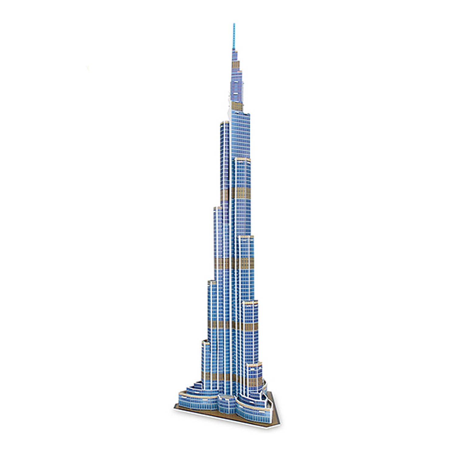 Puzle 3D de cartón del Burj Khalifa en Dubai. 71 piezas.