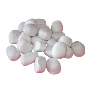 Piedras decorativas en blanco de fibra cerámica para chimenea. Pack de 24 uds WINCBTOUT-05 PURLINE
