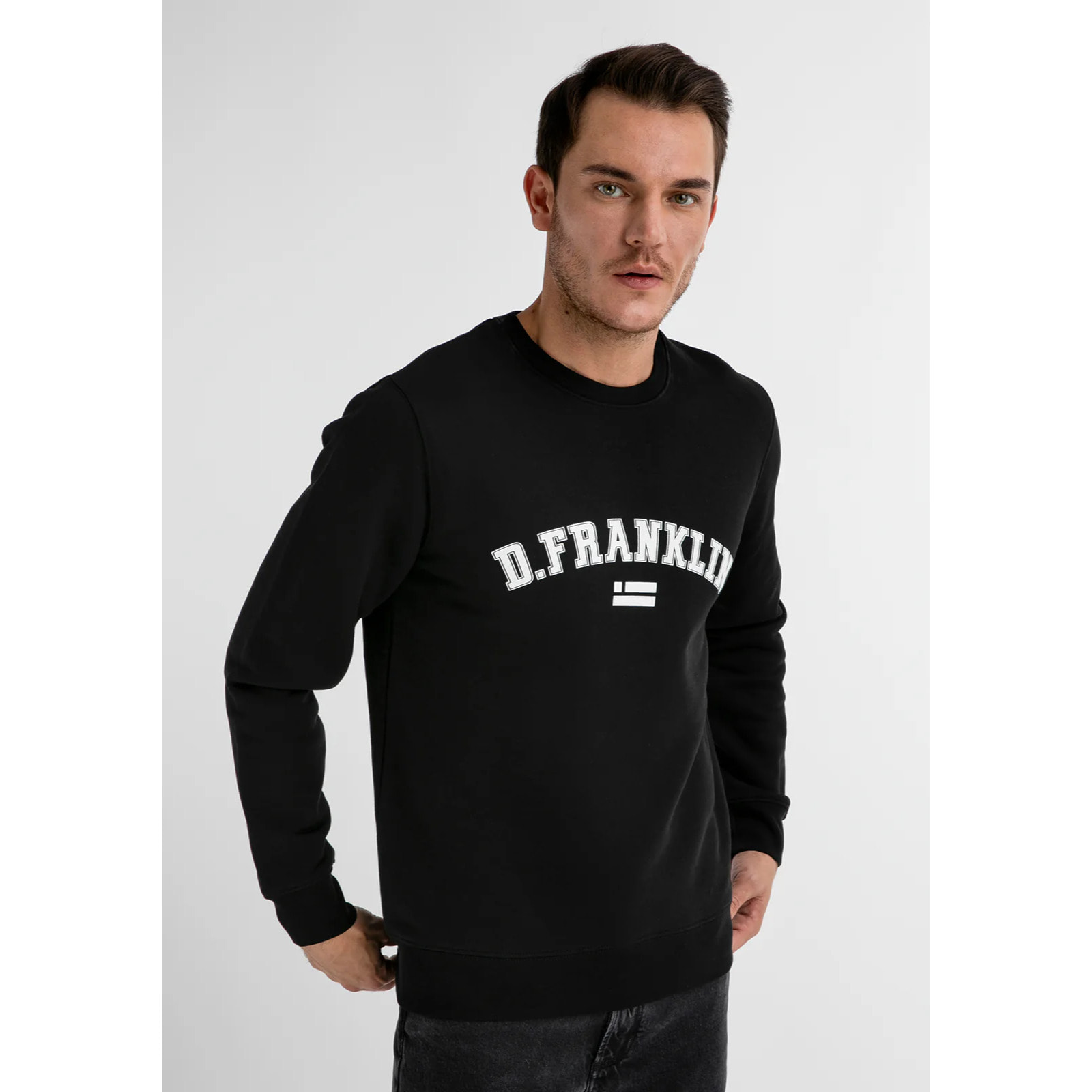 Sudadera de Hombre Varsity Sweatshirt Negro / Blanco