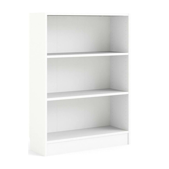 Libreria Aski, Scaffale da ufficio, Mobile portalibri, Biblioteca, 79x27 h107 cm, Bianco