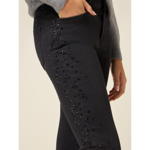 Oltre - Jeans negros con cristales - Negro