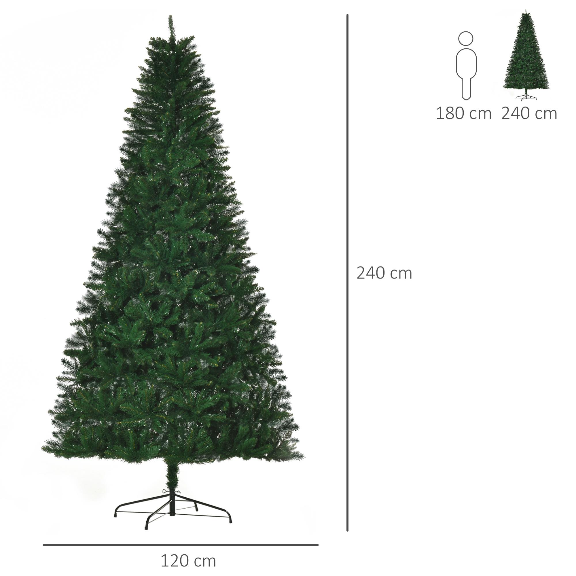 Sapin de Noël artificiel Ø 120 x 240H cm 1499 branches épines imitation Nordmann grand réalisme vert