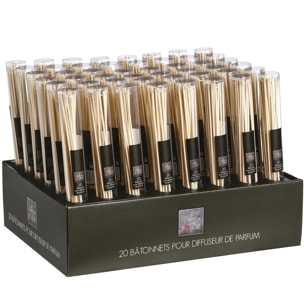 Lot de 20 bâtons diffuseurs blanc ivoire H24,5cm