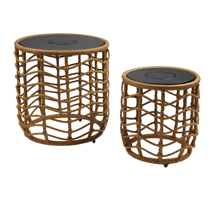 2 Tables lumineuses solaires NERITA ∅35/45 cm