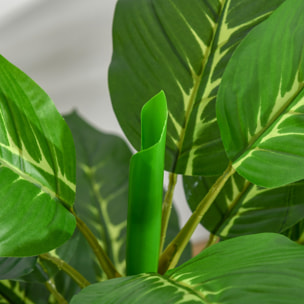 Conjunto de 2 Plantas Artificiales 95 cm Árboles Artificiales con 33 Hojas y Maceta para Interior y Exterior Decoración Salón Oficina Verde