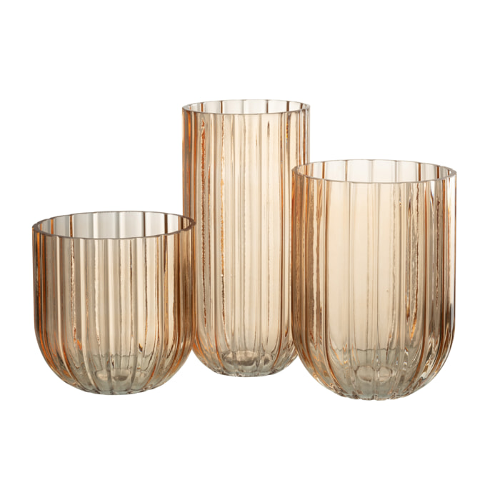 J-Line Vase Yari Lignes Verre Peche Large