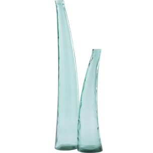 J-Line Vase de Sol - verre - bleu azur - large